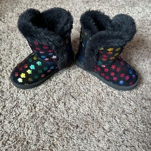 Olivia Miller Girl Toddler Black/multi Star Winter boots